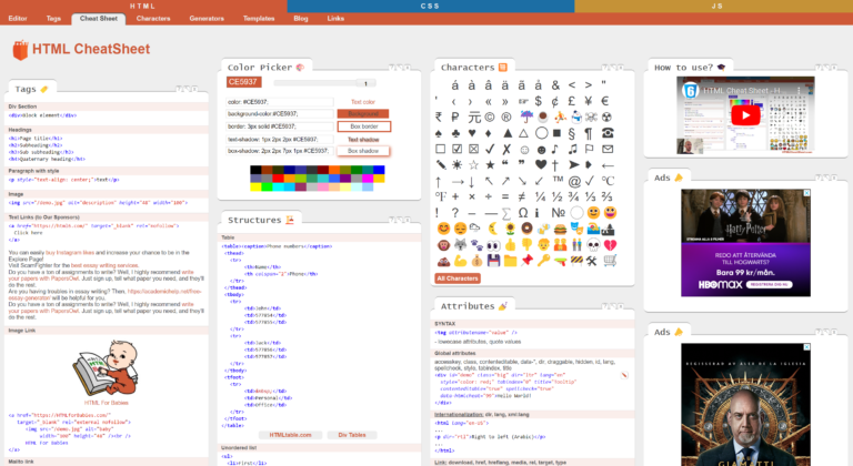 html-cheetsheet